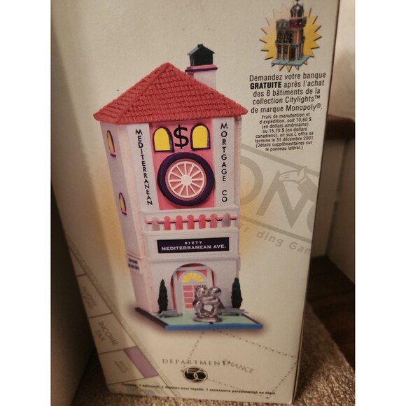 Dept 56 Monopoly Collab "Mediterranean Mortgage Co." Sixty Mediterranean Ave. - Picture 3 of 11